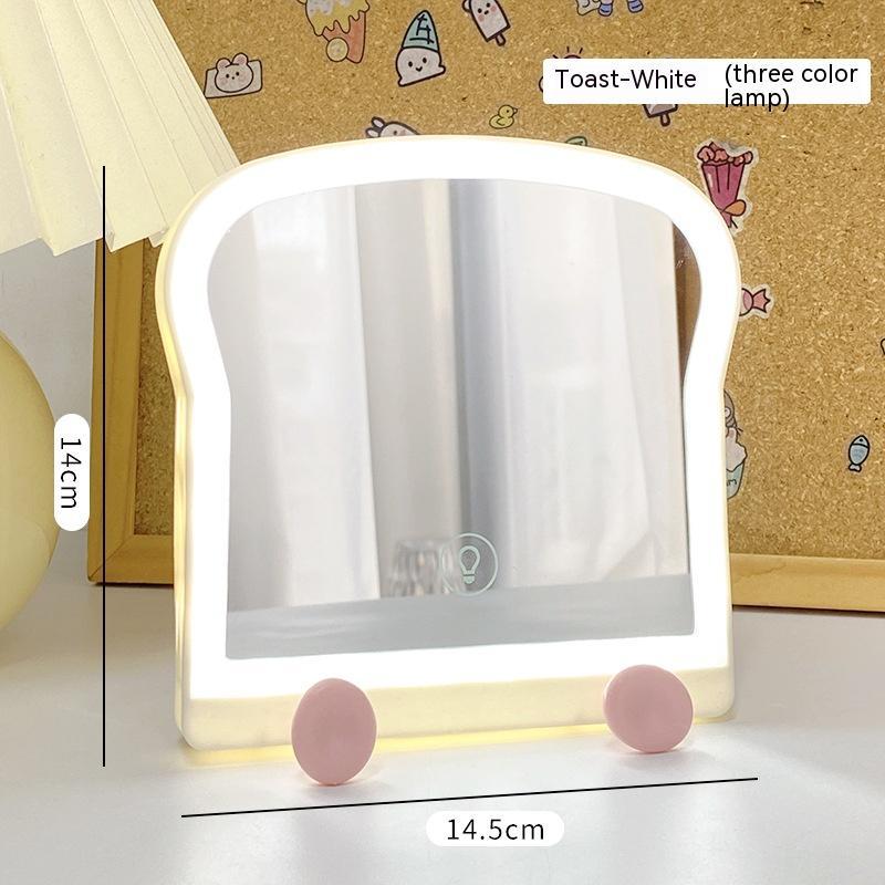 LED Toast-Shaped Makeup Mirror