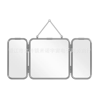 Modern Metal Trifold Mirror