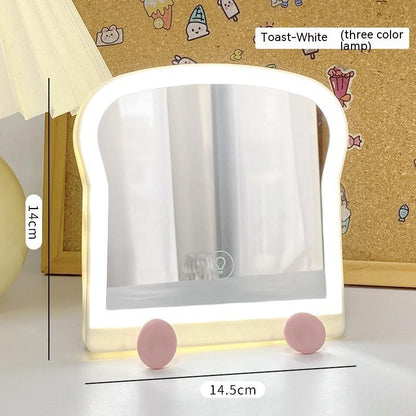 LED Toast-Shaped Makeup Mirror
