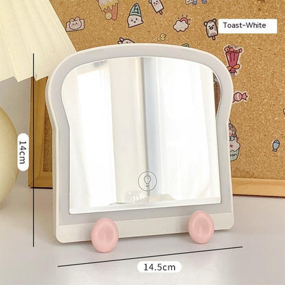 LED Toast-Shaped Makeup Mirror