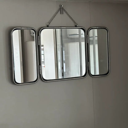 Modern Metal Trifold Mirror